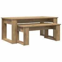 Salontafelset2 pcs Artisan Eiken Bewerkt hout 2