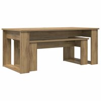 Salontafelset2 pcs Artisan Eiken Bewerkt hout 5
