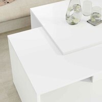 Salontafelset2 pcs Wit Bewerkt hout 4
