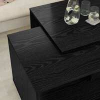 Salontafelset2 pcs Zwart Eiken Bewerkt hout 4