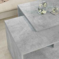 Salontafelset2 pcs Beton Grijs Bewerkt hout 4