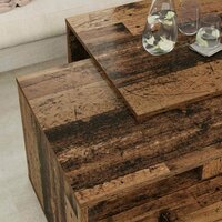 Salontafelset2 pcs Oudhout Bewerkt hout 4