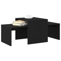 Nesttafels Zwart Eiken 100 x 48 x 40 cm Bewerkt hout 3