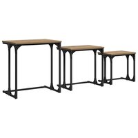 Salontafelset3 pcs artisanaal eikenkleurig Bewerkt hout 2