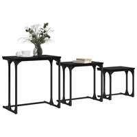 Salontafelset3 pcs Zwart eiken Bewerkt hout 3