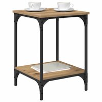 Salontafel Artisan Eiken 40 x 40 x 55 cm Bewerkt hout 3
