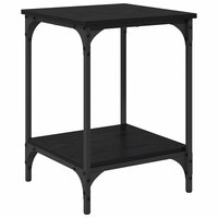 Salontafel Zwart Eiken 40 x 40 x 55 cm Bewerkt hout 2