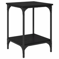 Salontafel Zwart Eiken 40 x 40 x 55 cm Bewerkt hout 7