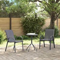 Tuinstoelen stapelbaar 2 st textileen stof grijs 3