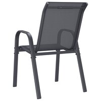 Tuinstoelen stapelbaar 2 st textileen stof grijs 7