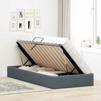 Opslag bed met hoofdeinde Donkergrijs 90 x 190 cm Fluweel 4