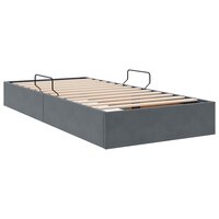 Opslag bed met hoofdeinde Donkergrijs 90 x 190 cm Fluweel 5