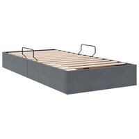 Opslag bed met hoofdeinde Donkergrijs 90 x 190 cm Fluweel 9