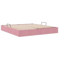 Opslag bed met hoofdeinde met opslag Roze 160 x 200 cm Fluweel 9