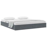 Opslag bed met hoofdeinde Donkergrijs 180 x 200 cm Fluweel 3