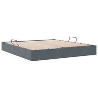 Opslag bed met hoofdeinde Donkergrijs 180 x 200 cm Fluweel 9