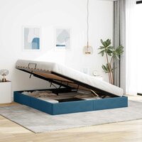Opslag bed met hoofdeinde Donkerblauw 180 x 200 cm Fluweel 4