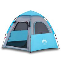 Kampeertent 4-persoons snelontgrendeling blauw 2