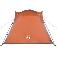Tent 4-persoons waterdicht snelontgrendeling grijs en oranje 7