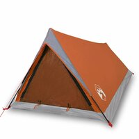 Tent 2-persoons waterdicht grijs en oranje 2