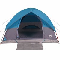 Koepeltent 6-persoons waterdicht blauw 7