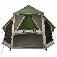 Tipi Tent met dak met opslag Groen 404 x 370 x 270 cm taft 4