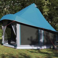 Tipi Tent met dak met opslag Blauw 404 x 370 x 270 cm taft 3