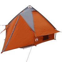 Tipi Tent 4-Person met dak Grijs en Oranje 388 x 320 x 169 cm 4