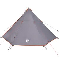 Tipi Tent voor gezin 8-persoons waterdicht grijs en oranje 2