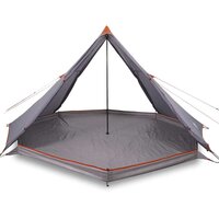 Tipi Tent voor gezin 8-persoons waterdicht grijs en oranje 4