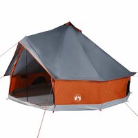 Tipi Tent 6-persoons waterdicht grijs en oranje 2