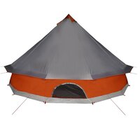 Tipi Tent 6-persoons waterdicht grijs en oranje 9