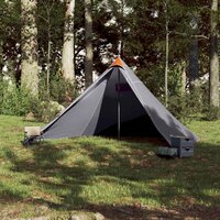Tipi Tent voor gezin 7-persoons waterdicht grijs en oranje 3