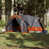 Tipi Tent voor gezin 8-persoons waterdicht grijs en oranje 3