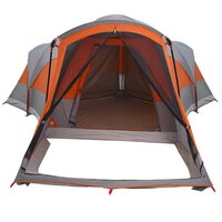 Tunneltent 8-persoons waterdicht grijs en oranje 5