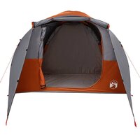 Tunneltent 6-persoons waterdicht grijs en oranje 5