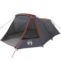Tunnel Tent 3-Person met dak Grijs en Oranje 328 x 228 x 115 cm 2