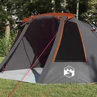 Tunnel Tent 3-Person met dak Grijs en Oranje 328 x 228 x 115 cm 3
