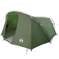 Tunnel Tent 4-Person met dak Groen en Wit 318 x 275 x 140 cm 2