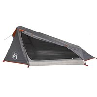 Tunneltent 1-persoons waterdicht grijs en oranje 2