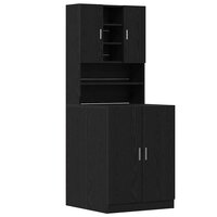 Wasmachinekast 2 pcs Zwart Eiken 70,5 x 71,5 x 181,5 cm 2