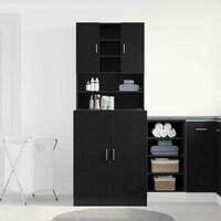 Wasmachinekast 2 pcs Zwart Eiken 70,5 x 71,5 x 181,5 cm 4