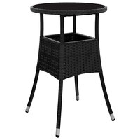 Tuin eettafelset 3 pcs Zwart poly rattan 5