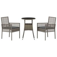 Tuin eettafelset 3 pcs Grijs poly rattan 7
