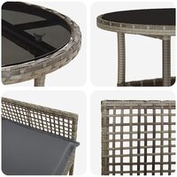 Tuin eettafelset 3 pcs Grijs poly rattan 9
