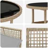 Tuin eettafelset 3 pcs Beige poly rattan 9