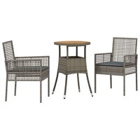 Tuin eettafelset 3 pcs Grijs poly rattan 2