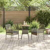 Tuin eettafelset 3 pcs Grijs poly rattan 4