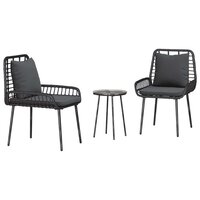 Tuin eettafelset 3 pcs Zwart en Anthraciet poly rattan 2