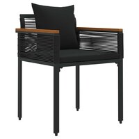 Buitenmeubelset met kussen Zwart PE Rattan 5